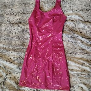 Barbie Pink Vinyl Bodycon Club Dress